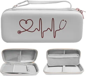 Hard Stethoscope Case for 3M Littmann Classic III, Lightweight II S.E, Cardiology IV Diagnostic, Stethoscope Holder Bags with Pockets for Doctor & Nurse Accessories White(Case Only)
