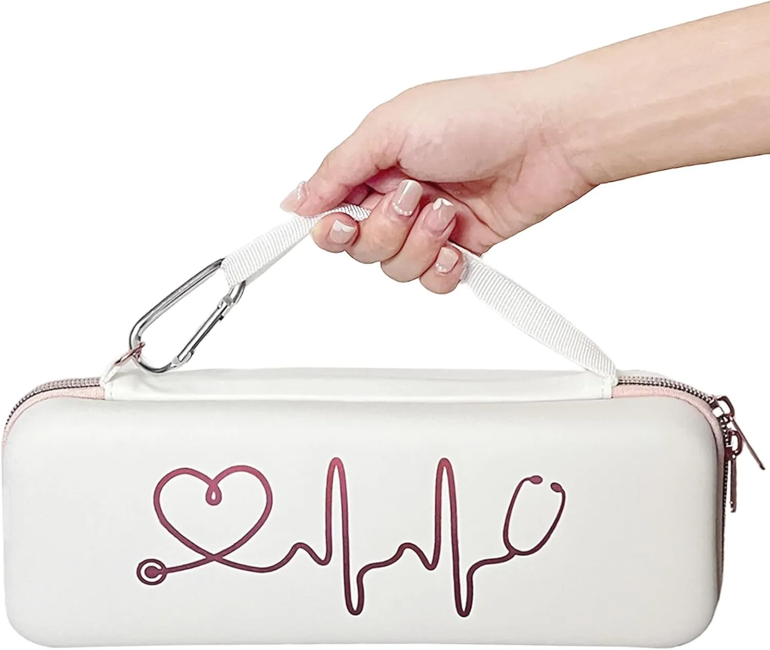 Hard Stethoscope Case for 3M Littmann Classic III, Lightweight II S.E, Cardiology IV Diagnostic, Stethoscope Holder Bags with Pockets for Doctor & Nurse Accessories White(Case Only)