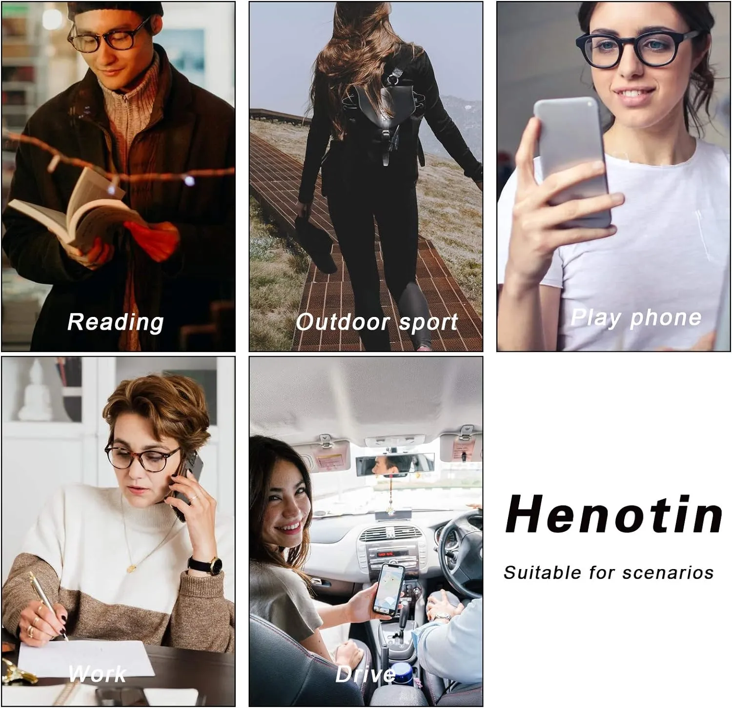 Henotin 4-Pack Blue Light Blocking Reading Glasses Women Men,Spring Hinge Computer Readers,Anti UV Ray Square Nerd Eyeglasses (Ladies Readers with Pattern Print, 0.0, Diopters)