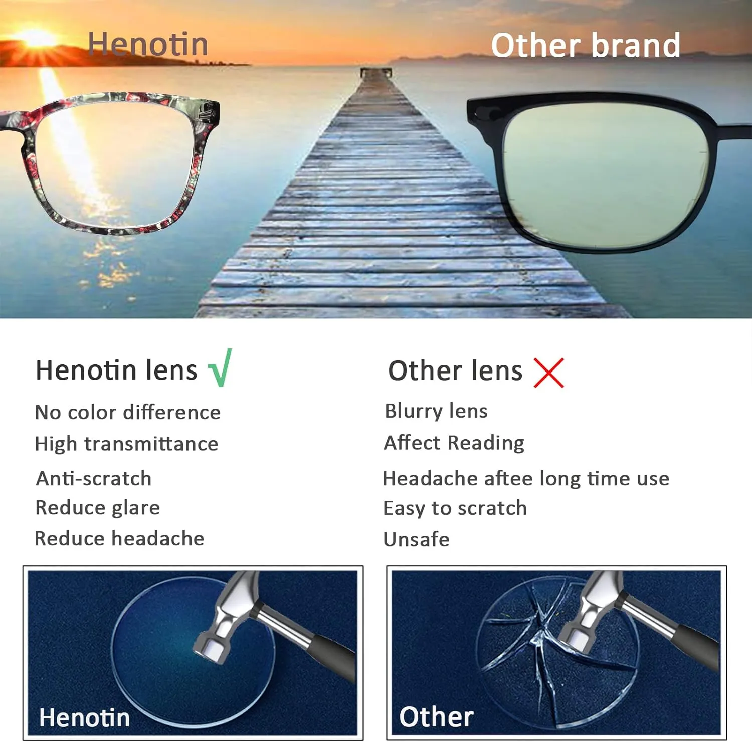 Henotin 4-Pack Blue Light Blocking Reading Glasses Women Men,Spring Hinge Computer Readers,Anti UV Ray Square Nerd Eyeglasses (Ladies Readers with Pattern Print, 0.0, Diopters)