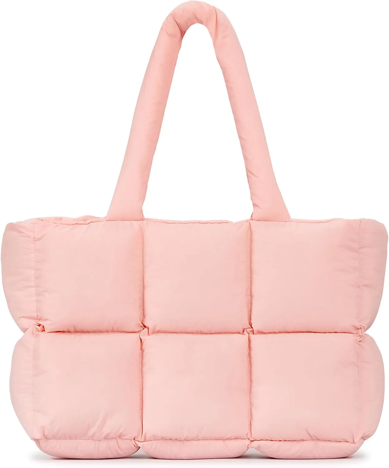 Herald Puffer Tote Bag for Women, Large Quilted Puffy Handbag Lightweight Satchel Purse for Work Travel Gym Shop