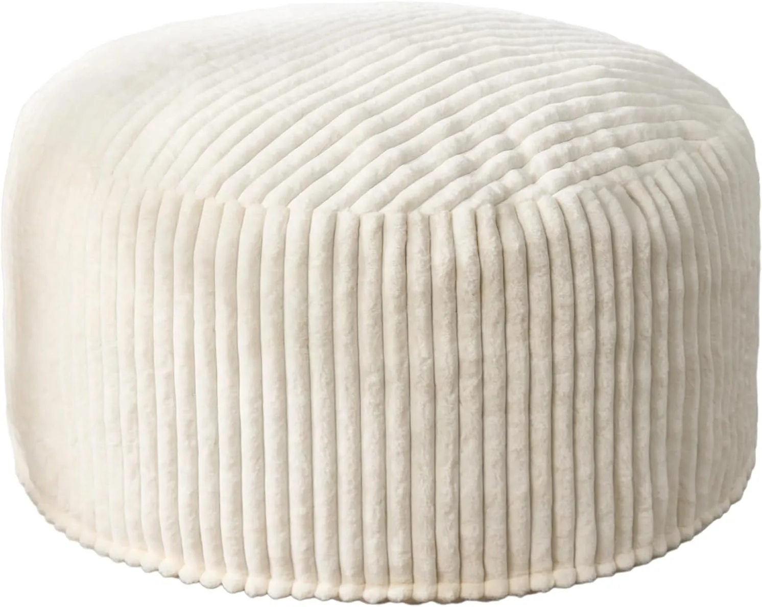 Hobestluk 4ft Bean Bag Chairs for Adults Large Beanbag Chair with Dutch Corded Plush Cover Big Bean Bag Chair for Living Room Bedroom Dorm Office - White (44" x 44" x 24")