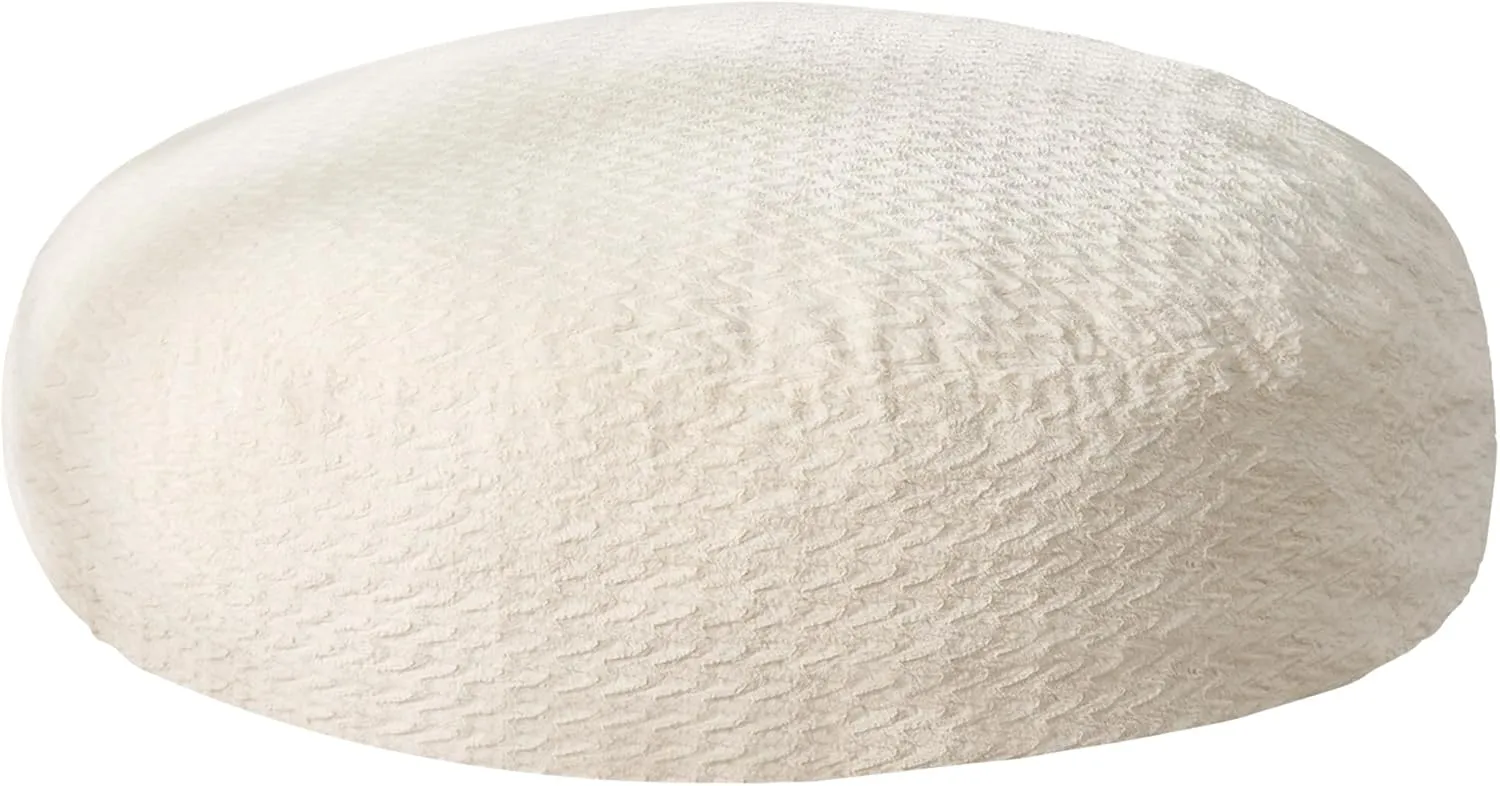 Hobestluk 6ft Bean Bag Chairs for Adults Large Beanbag Chair with Chevron Plush Fur Cover Big Bean Bag Chair for Living Room Bedroom Dorm Office - White (70" x 70" x 15")