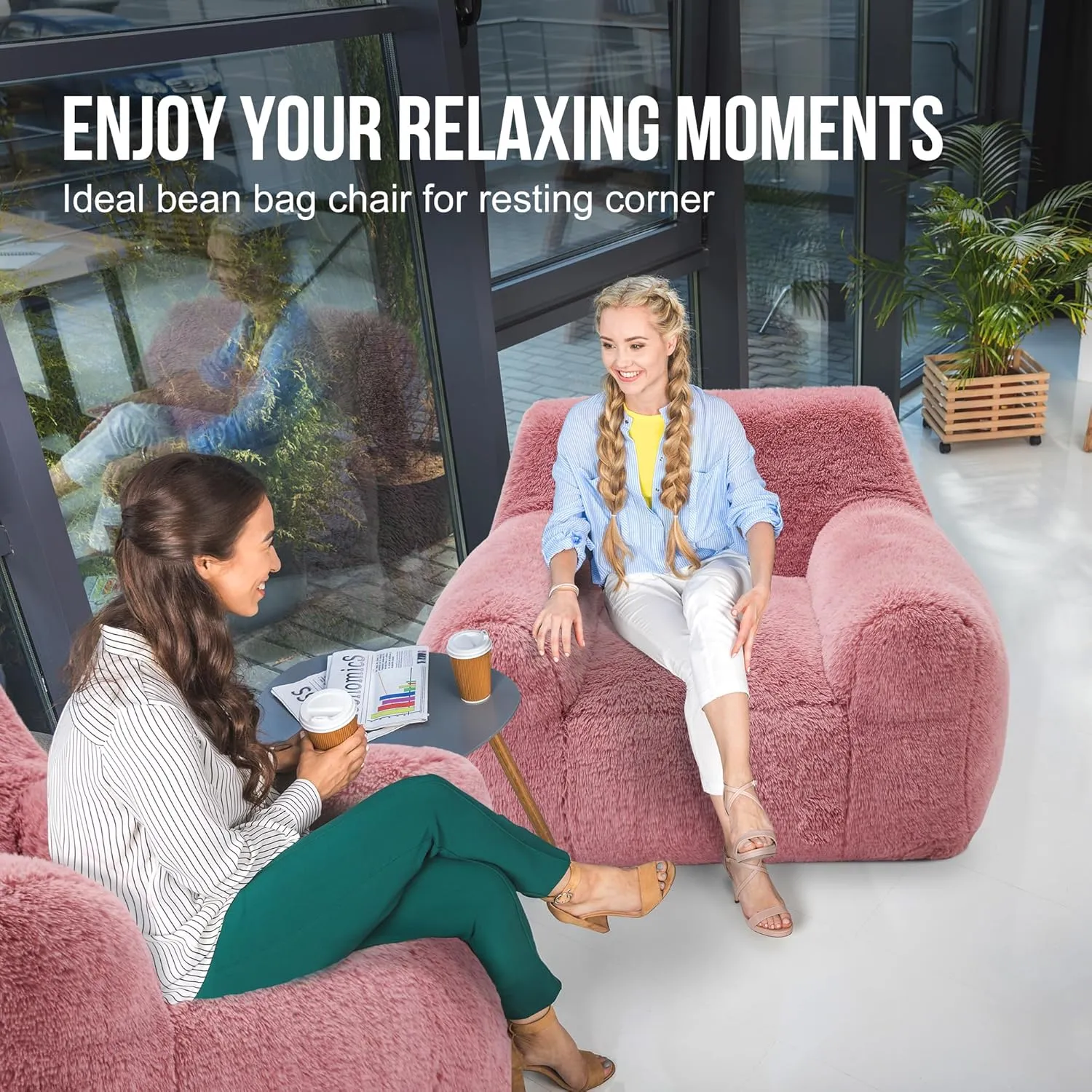 Hobestluk Bean Bag Chair Giant Bean Bag Chairs for Adults, Bean Bag Sofa Chair with Armrests, Oversize Beanbag Couch Comfy Chair for Bedroom, Living Room, Dorm and Office