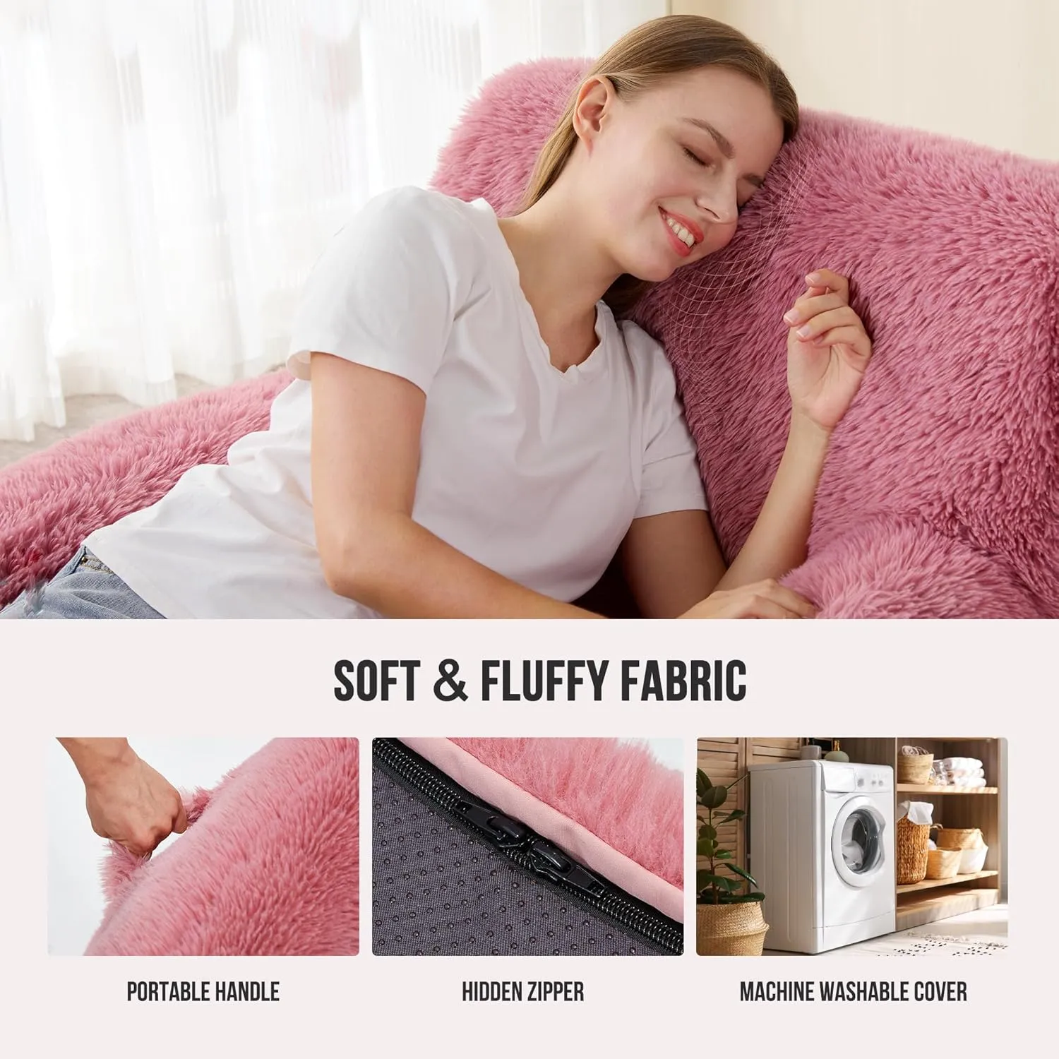 Hobestluk Bean Bag Chair Giant Bean Bag Chairs for Adults, Bean Bag Sofa Chair with Armrests, Oversize Beanbag Couch Comfy Chair for Bedroom, Living Room, Dorm and Office