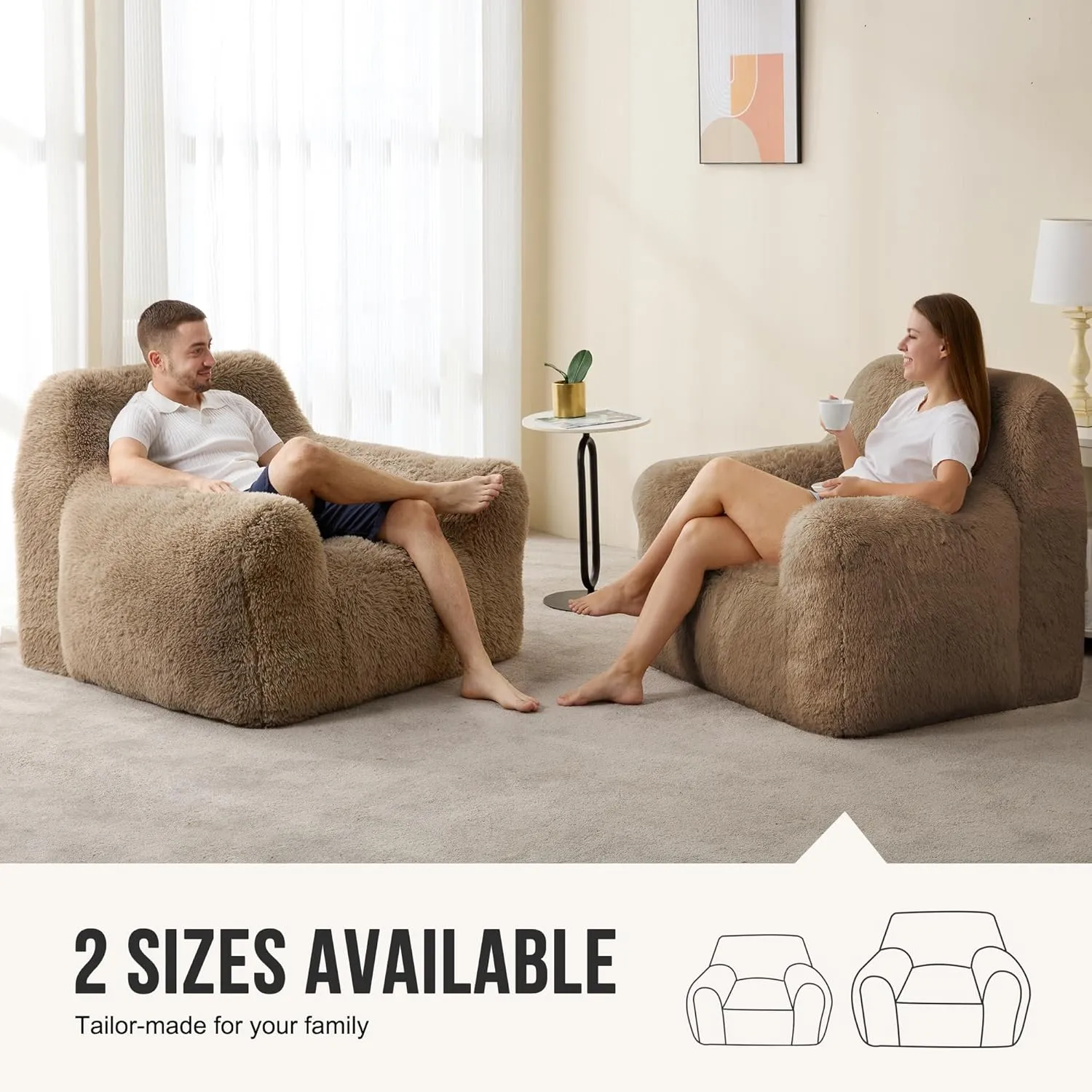 Hobestluk Bean Bag Chair Giant Bean Bag Chairs for Adults, Bean Bag Sofa Chair with Armrests, Oversize Beanbag Couch Comfy Chair for Bedroom, Living Room, Dorm and Office