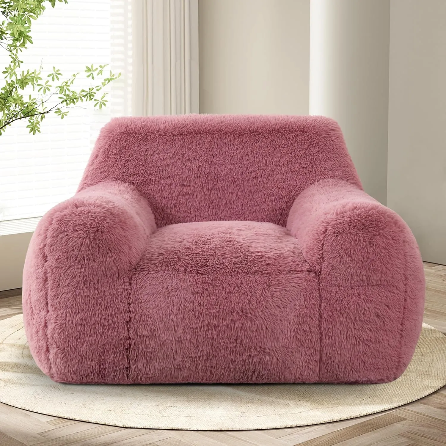 Hobestluk Bean Bag Chair Giant Bean Bag Chairs for Adults, Bean Bag Sofa Chair with Armrests, Oversize Beanbag Couch Comfy Chair for Bedroom, Living Room, Dorm and Office