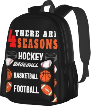 Hoops There Are Seasons Basketball Backpack Casual Laptop Backpack Large Capacity Double Shoulder Bag Travel Daypack For Women Men