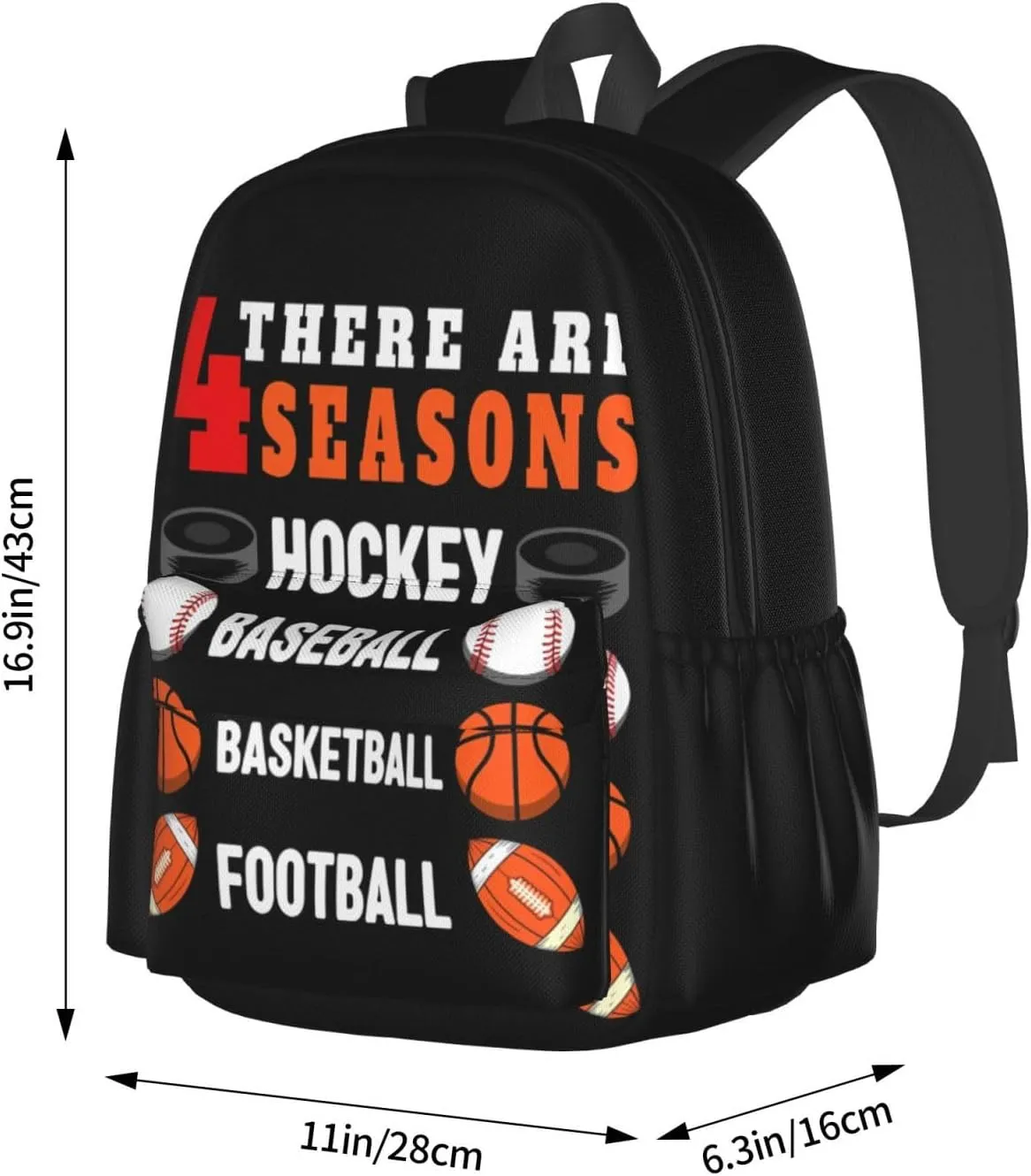 Hoops There Are Seasons Basketball Backpack Casual Laptop Backpack Large Capacity Double Shoulder Bag Travel Daypack For Women Men