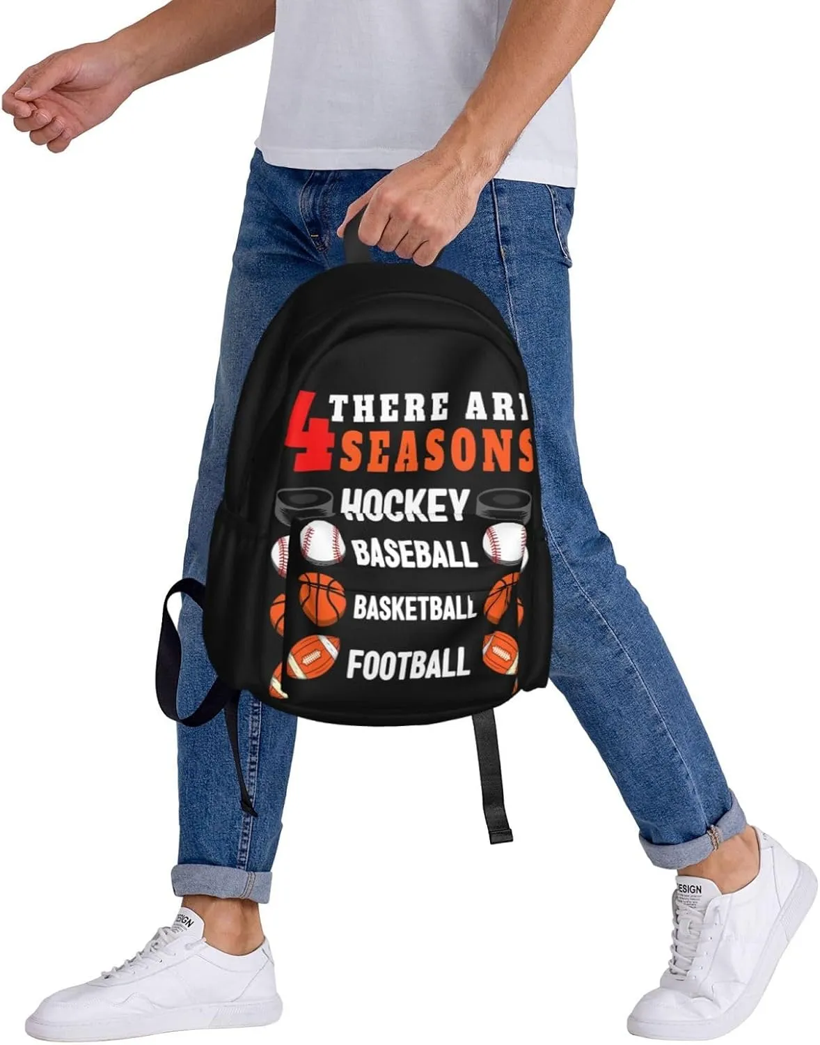 Hoops There Are Seasons Basketball Backpack Casual Laptop Backpack Large Capacity Double Shoulder Bag Travel Daypack For Women Men
