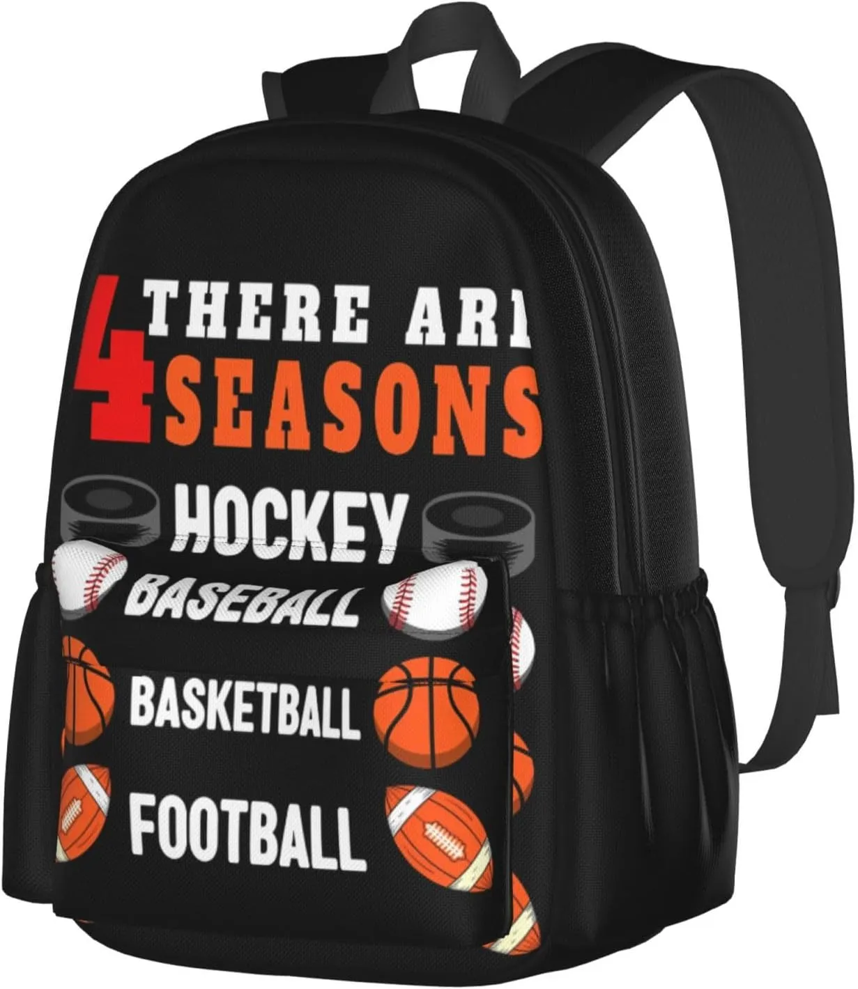 Hoops There Are Seasons Basketball Backpack Casual Laptop Backpack Large Capacity Double Shoulder Bag Travel Daypack For Women Men