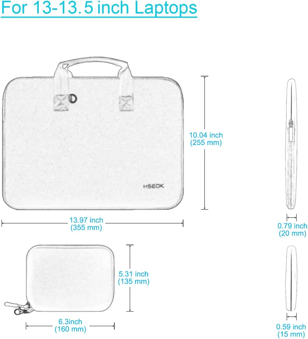 Hseok Laptop Sleeve 13.3-14 inch Case with Small Pouch, Neoprene Computer Bag Compatible with MacBook Pro 14" M4/M3/M2/M1 2025-2021, Mac Air/Pro 13.3" and Most 13-14 inch Notebooks,D02G01