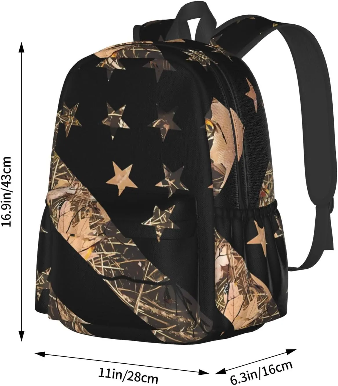 Hunting Camouflage American Flag Backpack Large Capacity Backpack Lightweight Double Shoulder Bag For Women Men Travel