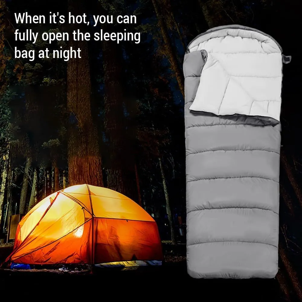 HXBER Double Persons Sleeping Bags for Adults Cold Weather 12°C- -18°C Cold-Resistant with Hooded Anti-ing for Camping Split Into Single Use