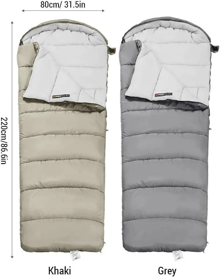 HXBER Double Persons Sleeping Bags for Adults Cold Weather 12°C- -18°C Cold-Resistant with Hooded Anti-ing for Camping Split Into Single Use