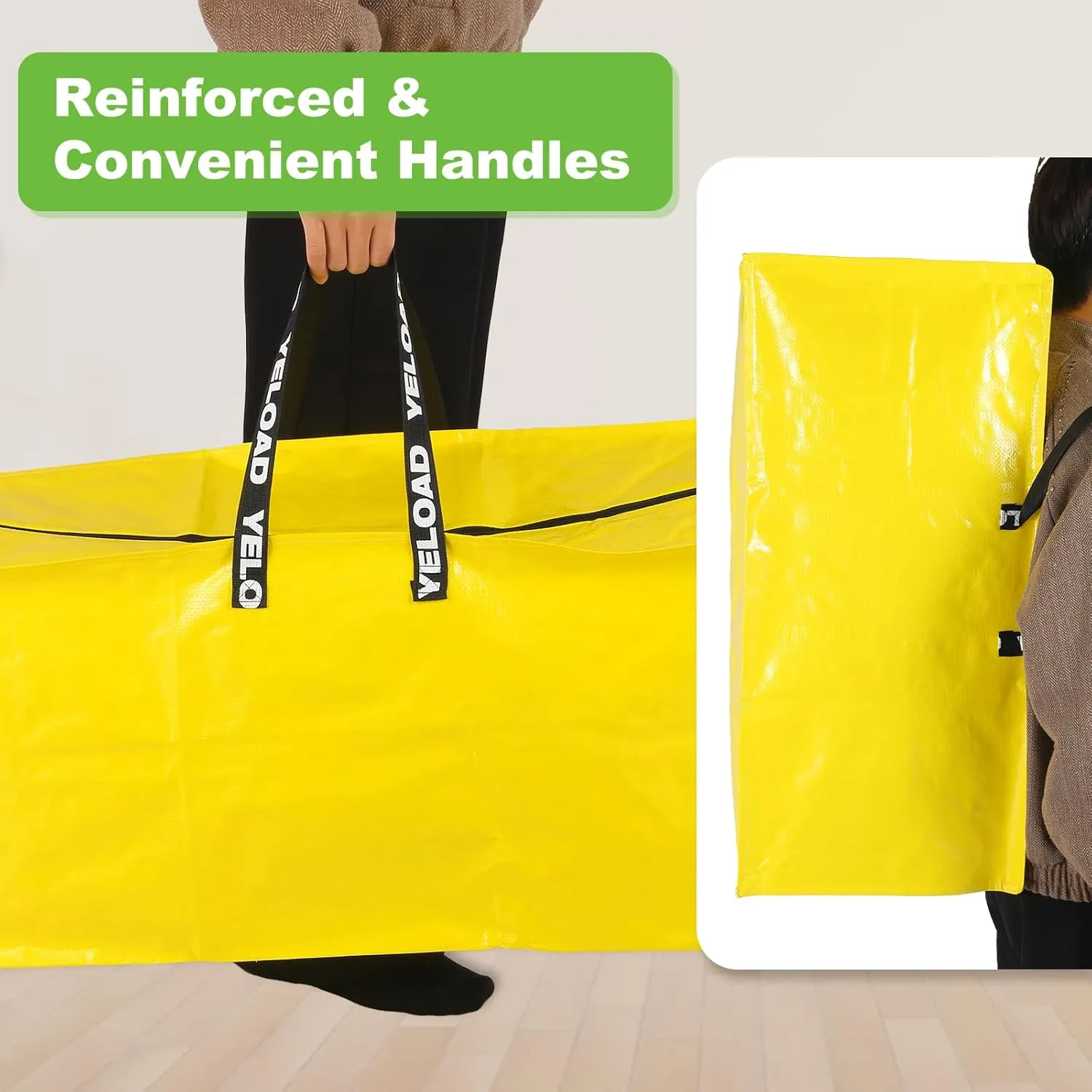 Ice Cream Moving Bags - 8 Pack Extra Large Heavy Duty Storage Bags With Zipper & Reinforce Handles | 29x14x13 Inch Moving Tote Bags Bulk For Clothing, Shoes, Travel