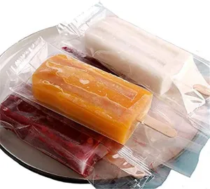 Ice Popsicles Bags Thick Frozen Pops Ice Cream Plastic Wrappers for Candy Food Grade Hot Sealing Packing Containers (200Pcs ,Clear)