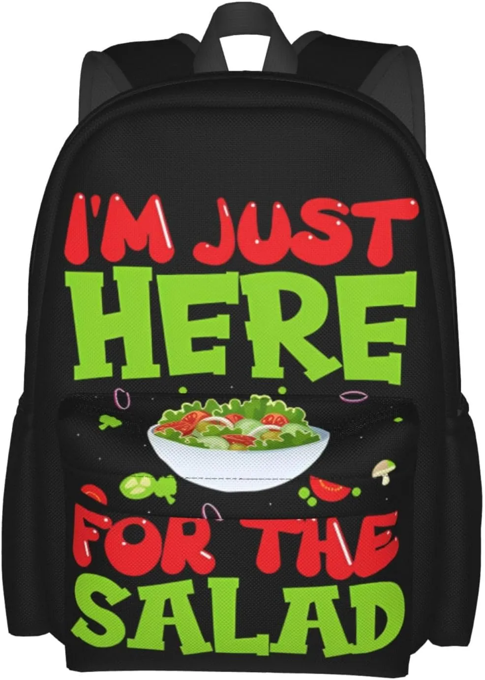 I'M Just Here For The Salad Backpack Casual Laptop Backpack Large Capacity Double Shoulder Bag Travel Daypack For Women Men