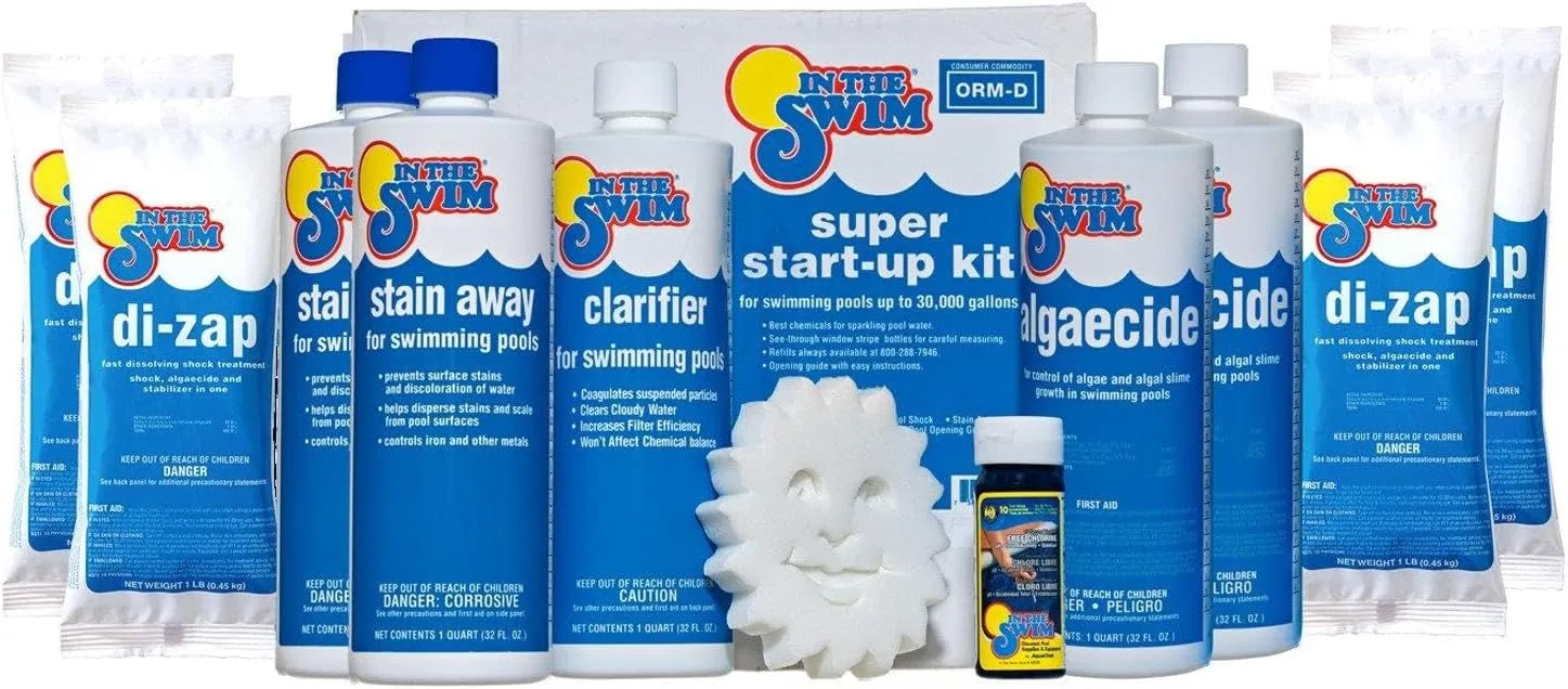 In The Swim Pool Super Opening Chemical Start Up Kit - Above Ground and In-Ground Swimming Pools - Up to 35,000 Gallons
