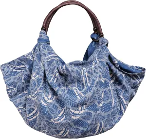 Indigo-Dyed Wrapping Cloth FUROSHIKI & Bag Handle Set Reusable Grocery Eco Bag