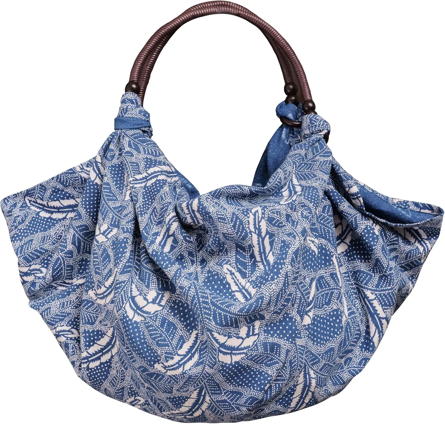 Indigo-Dyed Wrapping Cloth FUROSHIKI & Bag Handle Set Reusable Grocery Eco Bag