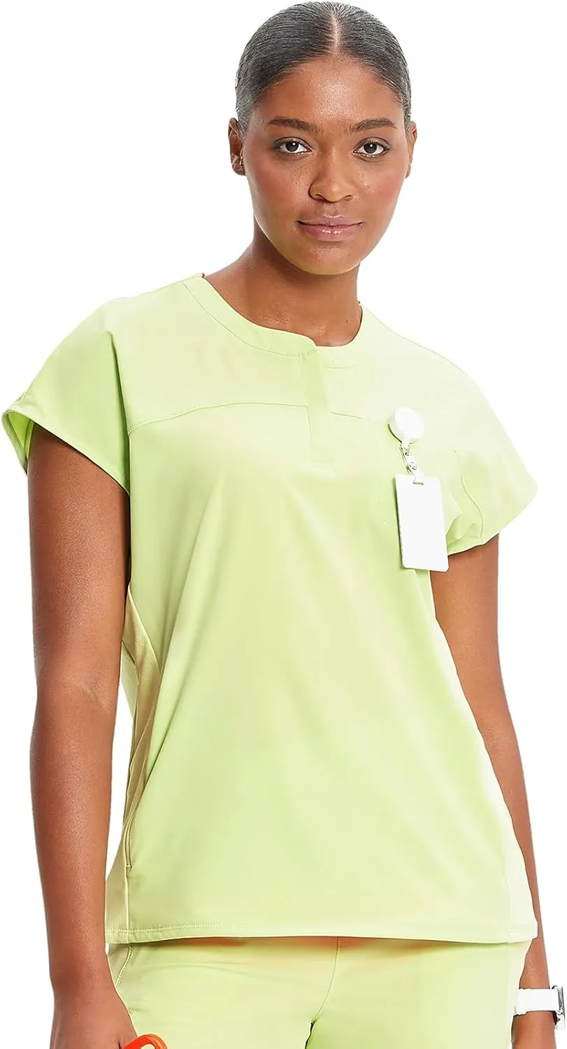 Infinity Cherokee Scrub Top for Women Contemporary Fit Round Neck 3 Pocket with Covered Placket with Partial Zip IN622A