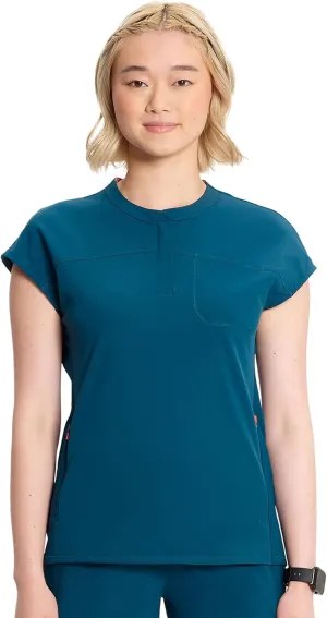 Infinity Cherokee Scrub Top for Women Contemporary Fit Round Neck 3 Pocket with Covered Placket with Partial Zip IN622A