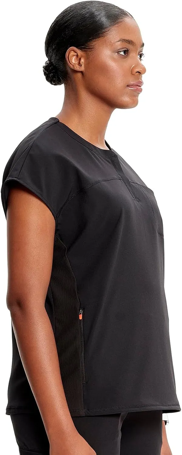 Infinity Cherokee Scrub Top for Women Contemporary Fit Round Neck 3 Pocket with Covered Placket with Partial Zip IN622A