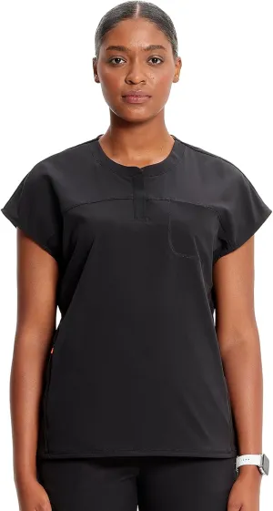 Infinity Cherokee Scrub Top for Women Contemporary Fit Round Neck 3 Pocket with Covered Placket with Partial Zip IN622A