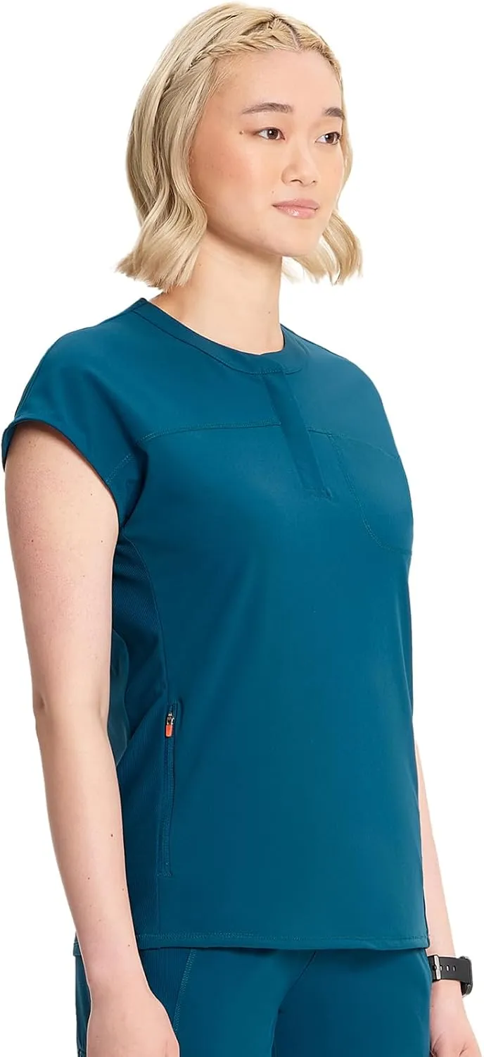 Infinity Cherokee Scrub Top for Women Contemporary Fit Round Neck 3 Pocket with Covered Placket with Partial Zip IN622A