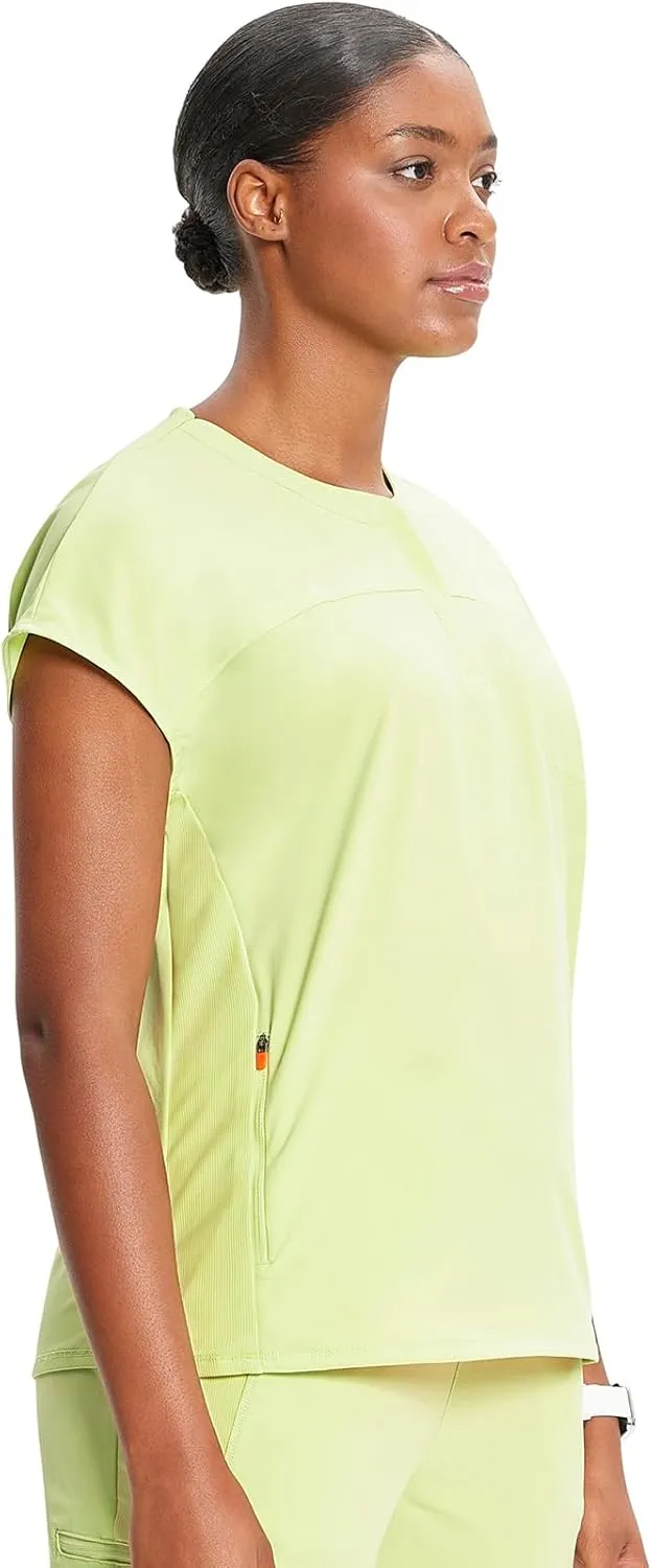 Infinity Cherokee Scrub Top for Women Contemporary Fit Round Neck 3 Pocket with Covered Placket with Partial Zip IN622A