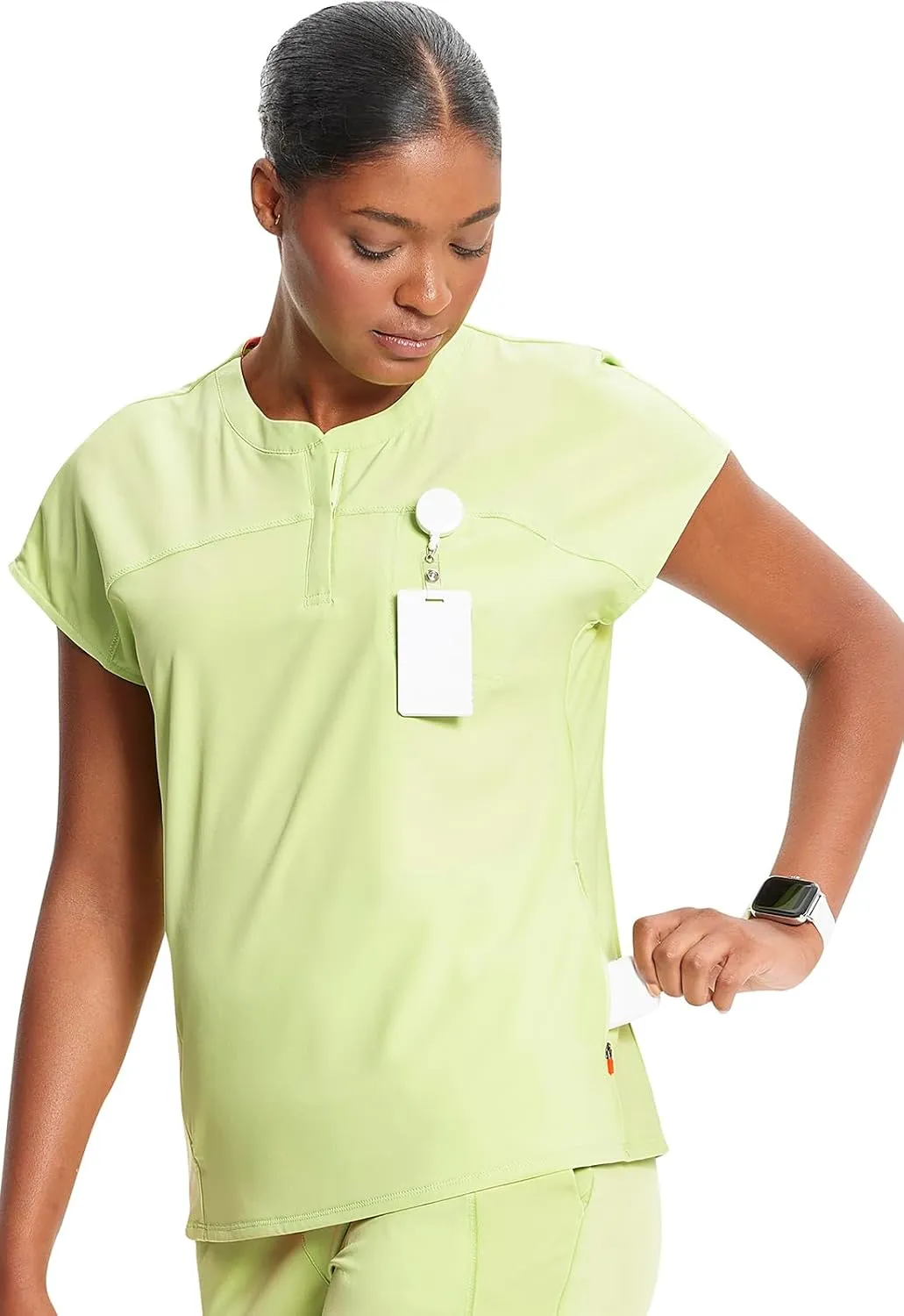 Infinity Cherokee Scrub Top for Women Contemporary Fit Round Neck 3 Pocket with Covered Placket with Partial Zip IN622A