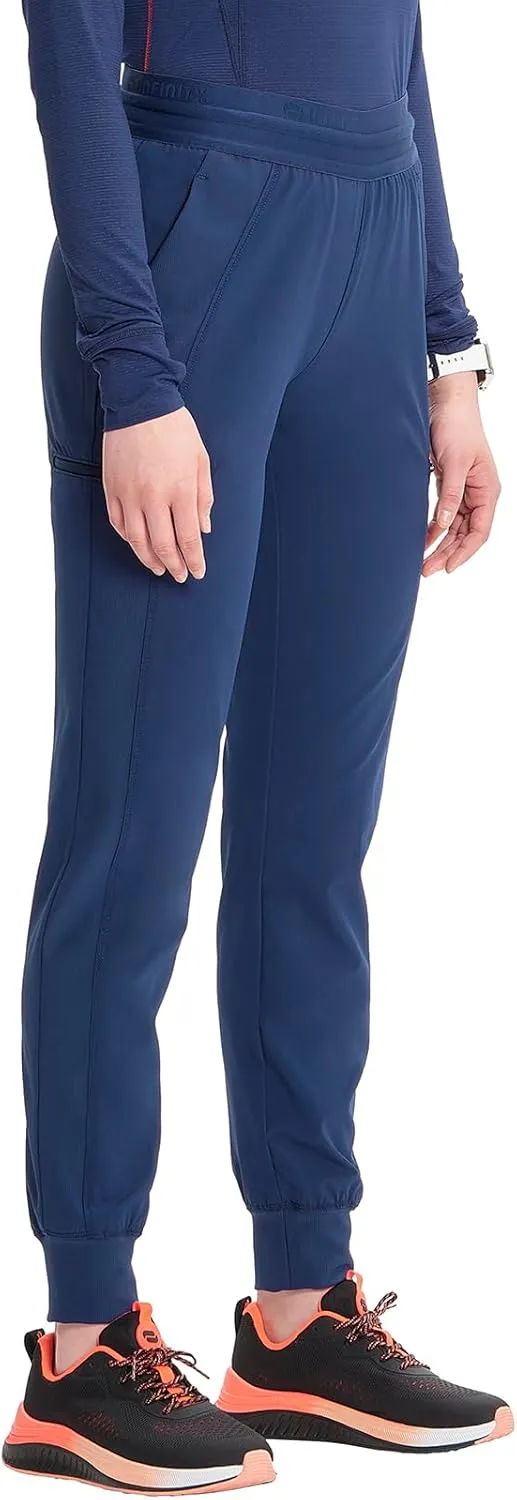 Infinity Cherokee Women's Scrub Pull-on Scrub Jogger Pants, Mid Rise Bottoms with 4 Pocket with Interior Drawstring IN122A