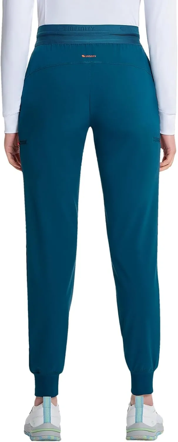 Infinity Cherokee Women's Scrub Pull-on Scrub Jogger Pants, Mid Rise Bottoms with 4 Pocket with Interior Drawstring IN122A