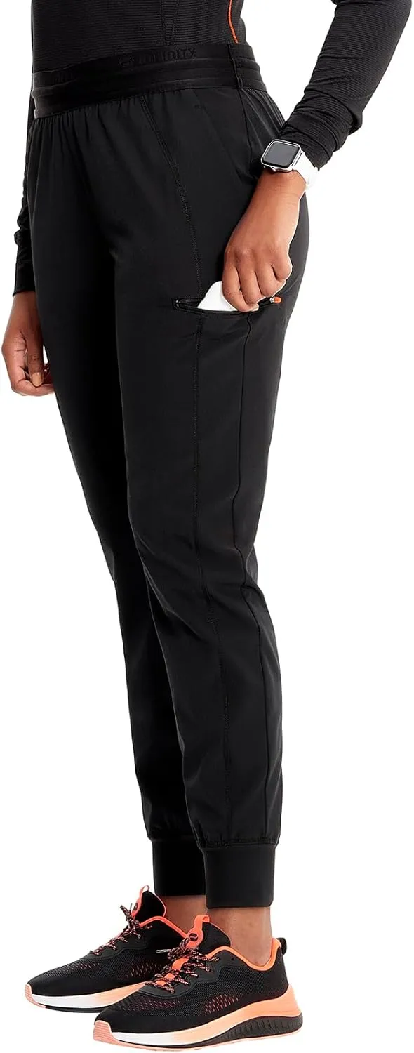 Infinity Cherokee Women's Scrub Pull-on Scrub Jogger Pants, Mid Rise Bottoms with 4 Pocket with Interior Drawstring IN122A