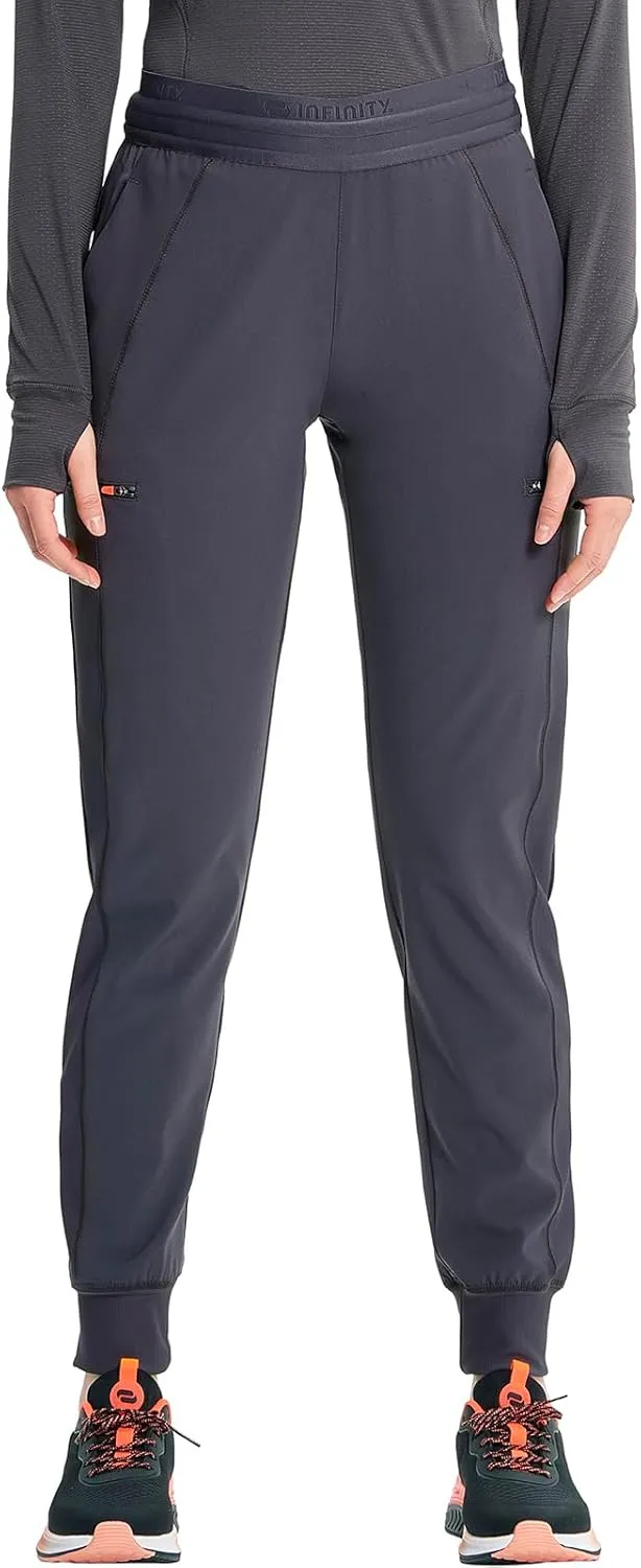 Infinity Cherokee Women's Scrub Pull-on Scrub Jogger Pants, Mid Rise Bottoms with 4 Pocket with Interior Drawstring IN122A