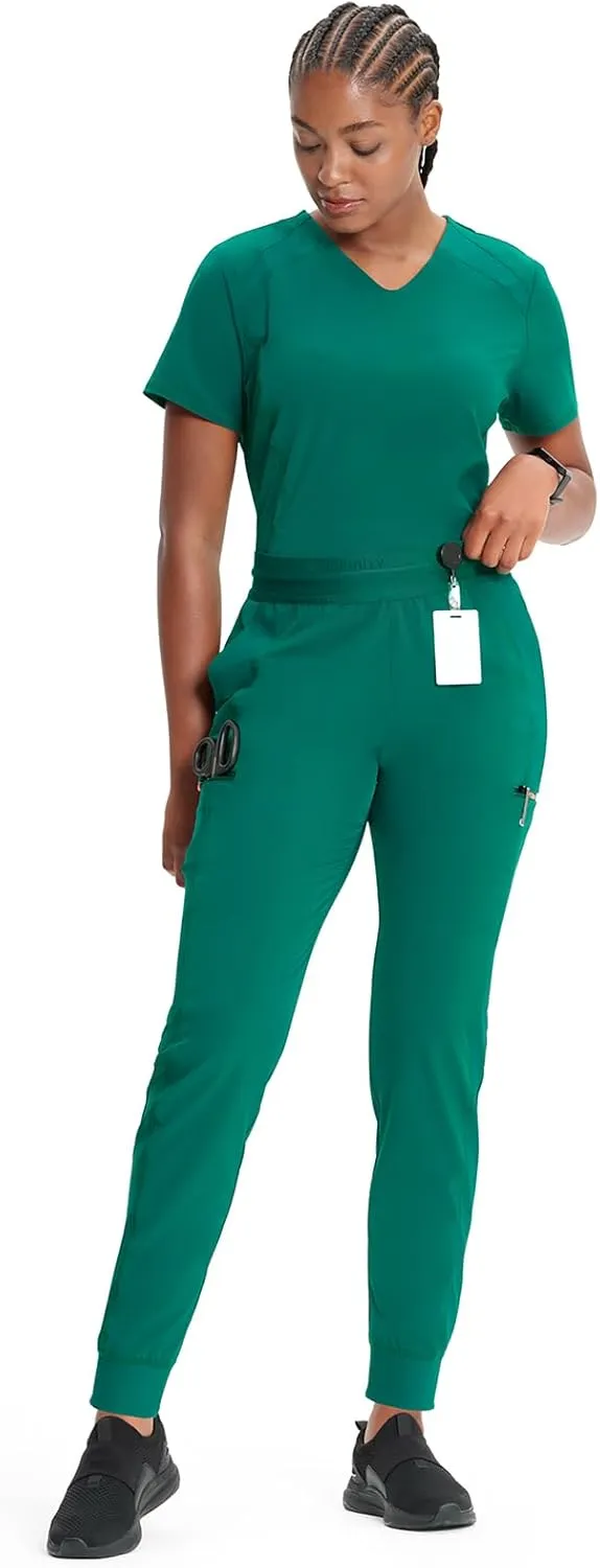 Infinity Cherokee Women's Scrub Pull-on Scrub Jogger Pants, Mid Rise Bottoms with 4 Pocket with Interior Drawstring IN122A