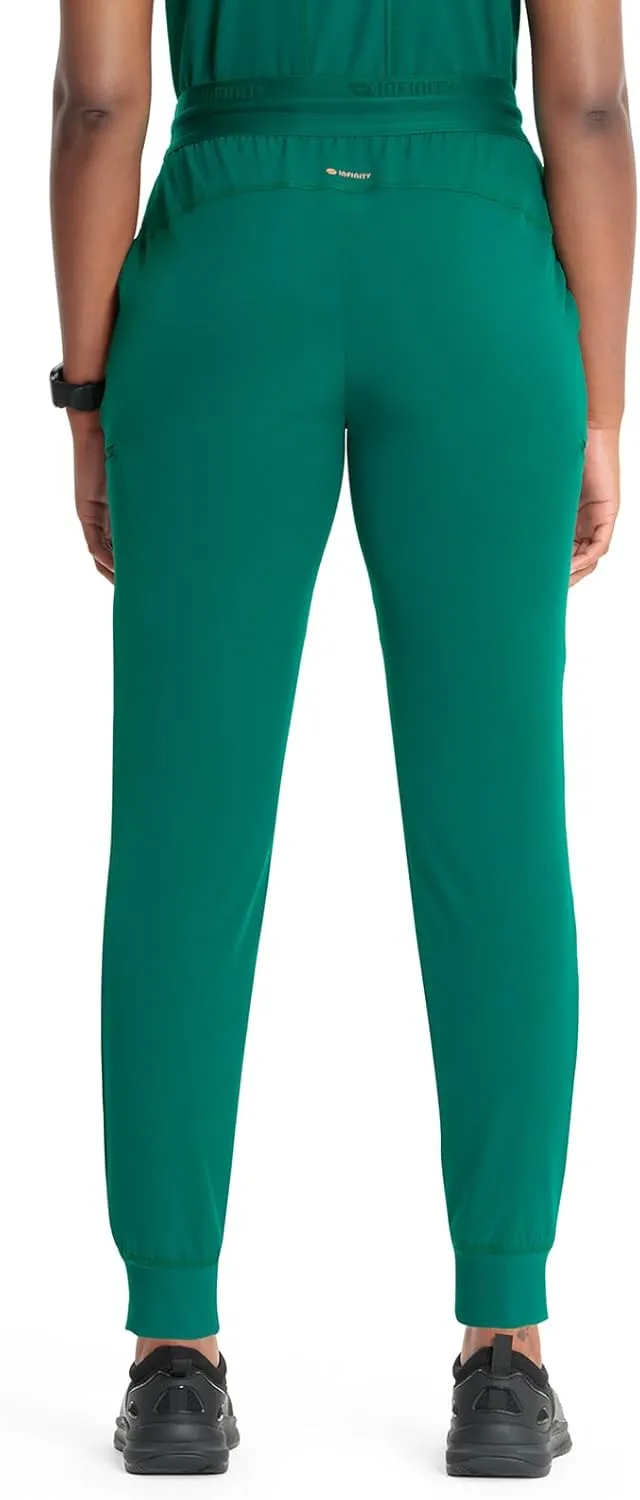 Infinity Cherokee Women's Scrub Pull-on Scrub Jogger Pants, Mid Rise Bottoms with 4 Pocket with Interior Drawstring IN122A