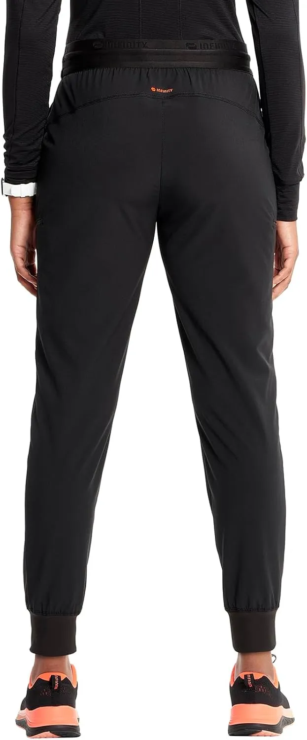 Infinity Cherokee Women's Scrub Pull-on Scrub Jogger Pants, Mid Rise Bottoms with 4 Pocket with Interior Drawstring IN122A