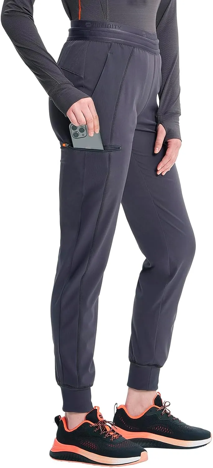 Infinity Cherokee Women's Scrub Pull-on Scrub Jogger Pants, Mid Rise Bottoms with 4 Pocket with Interior Drawstring IN122A
