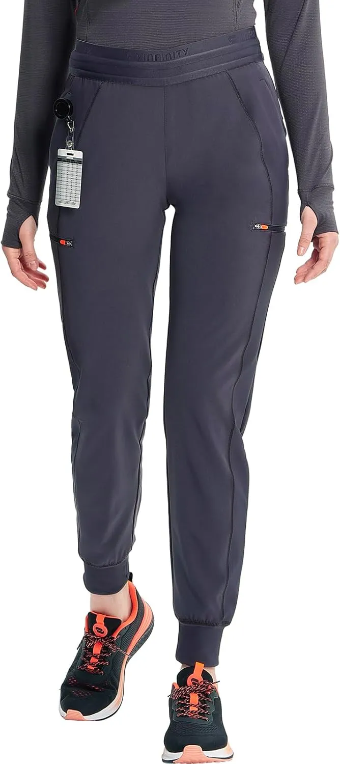 Infinity Cherokee Women's Scrub Pull-on Scrub Jogger Pants, Mid Rise Bottoms with 4 Pocket with Interior Drawstring IN122A