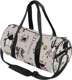 Insects Bugs Spiders Beetles Duffle Bag Gym Fitness Bag Sports Travel Workout Gymnastics Dance Bag
