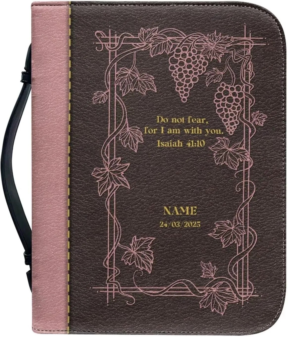 Inspirational Bible Quotes Bible Covers for Women 11x8 Inch Large Bible Carrying Case with Pockets Stain-Resistant Scripture Bag with Internal Compartments