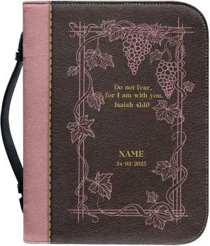 Inspirational Bible Quotes Bible Covers for Women 11x8 Inch Large Bible Carrying Case with Pockets Stain-Resistant Scripture Bag with Internal Compartments