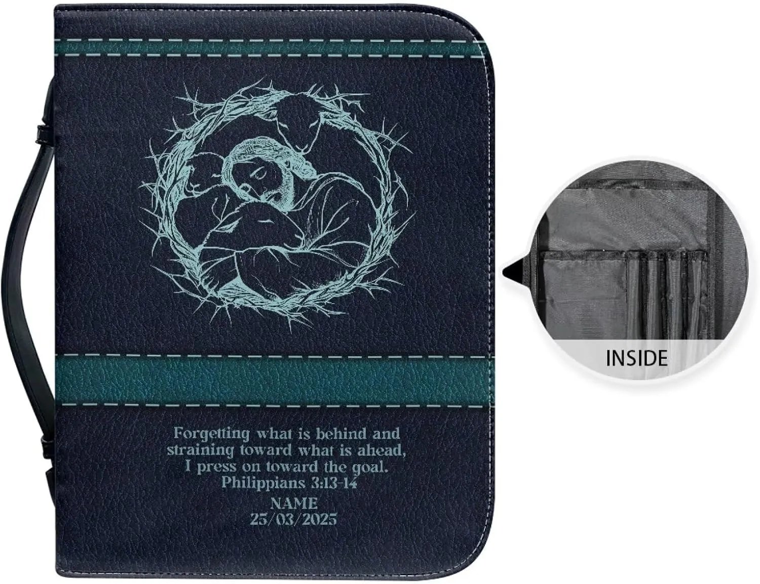 Inspirational Bible Quotes Bible Covers for Women Extra-Large Size Bible Case for Girls Portable Bible Bags for Women Organizer Bible Study Supplies