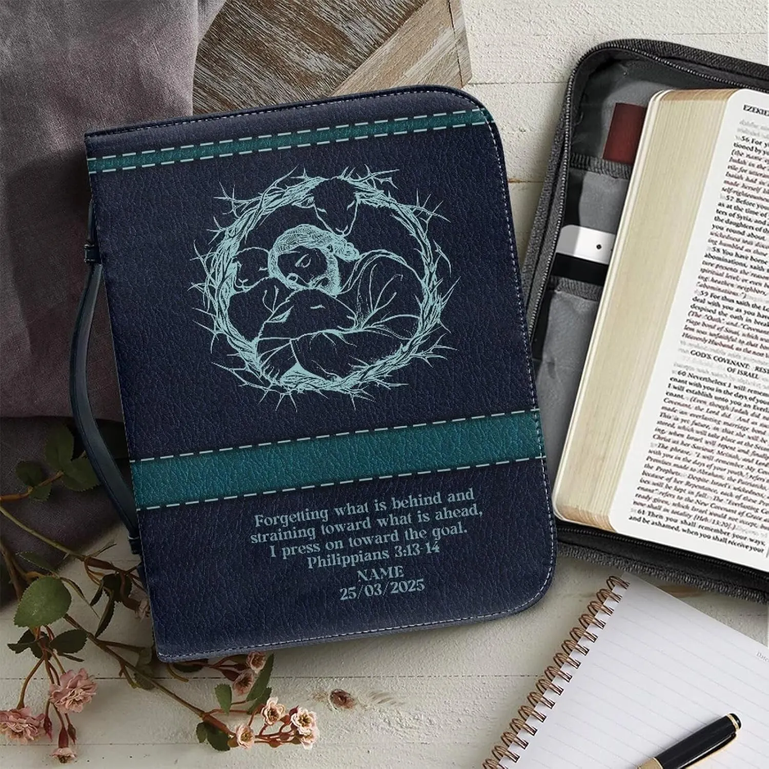 Inspirational Bible Quotes Bible Covers for Women Extra-Large Size Bible Case for Girls Portable Bible Bags for Women Organizer Bible Study Supplies