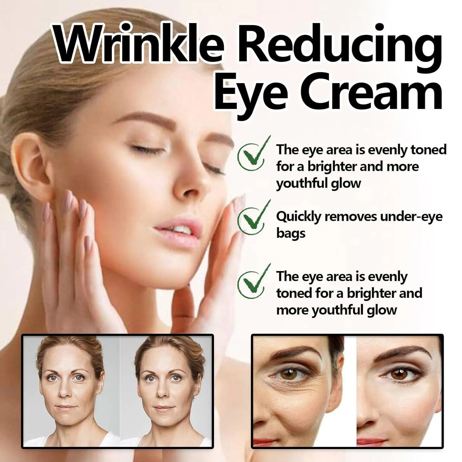 Instant Eyes Lift, Instant Face Tightener Cream, Face, Neck, Eye Lifting & Firming Cream, Under Eye Cream for Puffy Eye Bags Fine Lines (1)