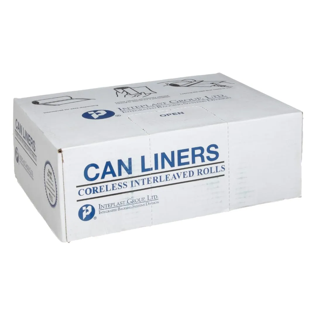 Inteplast 33 Gal Trash Liners - 11 Mic, Black - 500 Bags
