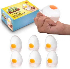 IPIDIPI TOYS Funky Egg Splat Ball Squishy – Clear Egg Yolk Fun Squeeze, Yolk Balls for Kids, Goodie Bag Stuffers, Fun Fidget Toy, Birthday Party Favors – Pack of 6