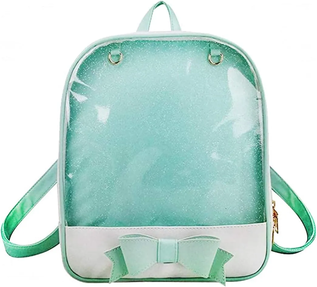 Ita Backpack - Cute Candy Summer Beach Bag with Bowknot & Transparent Windows for DIY Decors